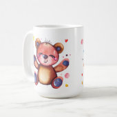 Schattige Beer Coole Teddy positief Koffiemok (Voorkant links)