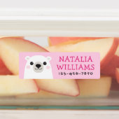 Schattige beer cub aangepaste naam telefoonnummer labels (Aangebracht)