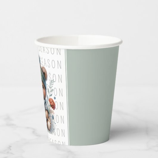 Schattige Beer Custom Football Papieren Bekers (Links)