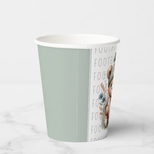 Schattige Beer Custom Football Papieren Bekers (Rechts)