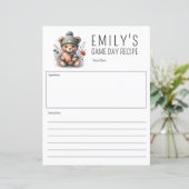 Schattige Beer Custom Recept 8.5x11 Kaart (Staand voorkant)