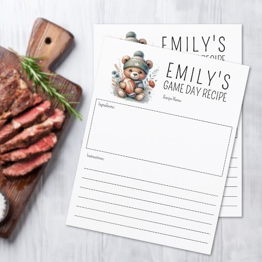 Schattige Beer Custom Recept 8.5x11 Kaart