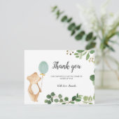 Schattige Beer Dank u kaart (Staand voorkant)