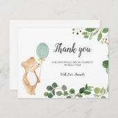 Schattige Beer Dank u kaart (Voorkant / Achterkant)