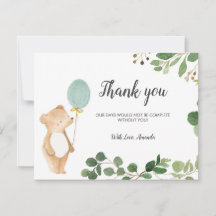 Schattige Beer Dank u kaart