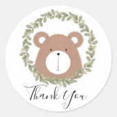 Schattige Beer Dank u Sticker (Voorkant)