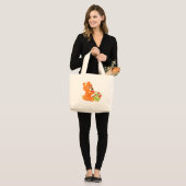 schattige beer die aardbeien eet grote tote bag (Voorkant (model))