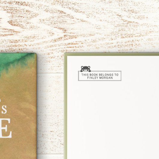 Schattige Beer Dit Boek Is Van Naam Zelfinktende Stempel