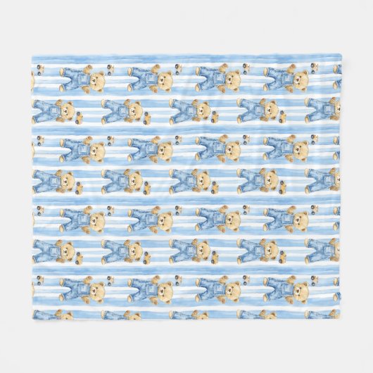 Schattige Beer en baby Fleece Deken (Voorkant (Horizontaal))
