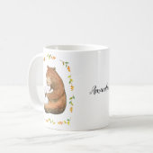 Schattige Beer en Bunny in Love gepersonaliseerd m Koffiemok (Voorkant links)