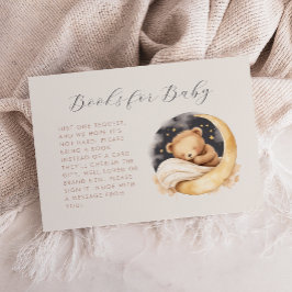 Schattige Beer en de Maan Baby shower Boek Verzoek Informatiekaartje