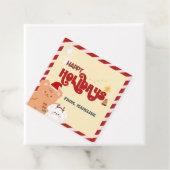 Schattige beer en honden vakantie kerstcadeau Labe Bedankjes Labels (In situ)