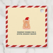 Schattige beer en honden vakantie kerstcadeau Labe Bedankjes Labels (Achterkant)