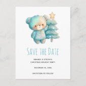 Schattige Beer en kerstboom Aankondigingskaart (Voorkant)