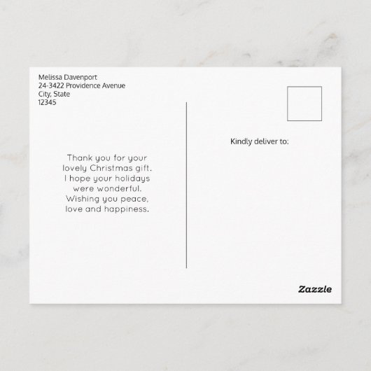 Schattige Beer en kerstboom Dank u Briefkaart (Achterkant)