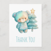 Schattige Beer en kerstboom Dank u Briefkaart (Voorkant)