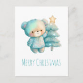 Schattige Beer en kerstboom Feestdagenkaart (Voorkant)