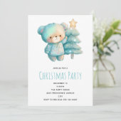 Schattige Beer en kerstboom Kaart (Staand voorkant)