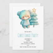 Schattige Beer en kerstboom Kaart (Voorkant / Achterkant)