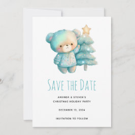 Schattige Beer en kerstboom Save The Date