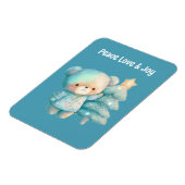 Schattige Beer en kerstboom vakantie Blauwgroen Magneet (Linkerzijde)