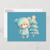 Schattige Beer en kerstboom vakantie Briefkaart (Voorkant / Achterkant)