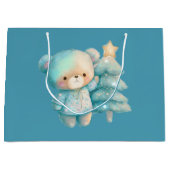 Schattige Beer en kerstboom vakantie Groot Cadeauzakje (Voorkant)