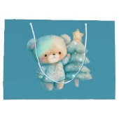 Schattige Beer en kerstboom vakantie Groot Cadeauzakje (Achterkant)