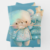 Schattige Beer en kerstboom vakantie Inpakpapier Vel (In situ)