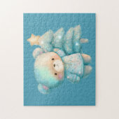 Schattige Beer en kerstboom vakantie Legpuzzel (Verticaal)