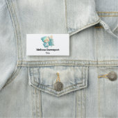 Schattige Beer en kerstboom vakantie Naamplaatje (In situ)