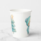 Schattige Beer en kerstboom vakantie Papieren Bekers (Rechts)