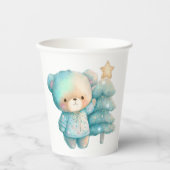 Schattige Beer en kerstboom vakantie Papieren Bekers (Voorkant)