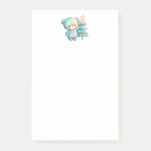 Schattige Beer en kerstboom vakantie Post-it® Notes (Voorkant)