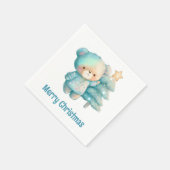 Schattige Beer en kerstboom vakantie Servet (Hoek)