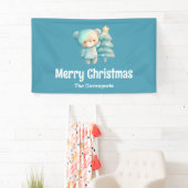 Schattige Beer en kerstboom vakantie Spandoek (Insitu)