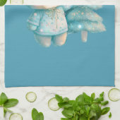 Schattige Beer en kerstboom vakantie Theedoek (Gevouwen)