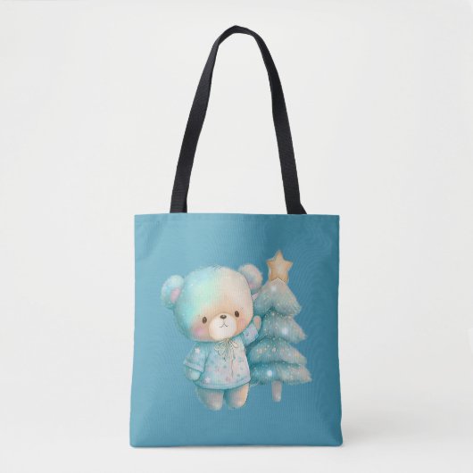Schattige Beer en kerstboom vakantie Tote Bag (Voorkant)