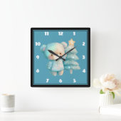 Schattige Beer en kerstboom vakantie Vierkante Klok (Huis)