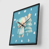 Schattige Beer en kerstboom vakantie Vierkante Klok (Hoek)