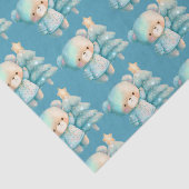 Schattige Beer en kerstboom vakantiepatroon Tissuepapier (Detail)