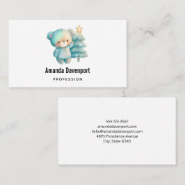 Schattige Beer en kerstboom Visitekaartje