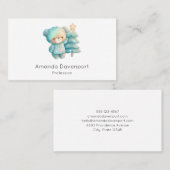 Schattige Beer en kerstboom Visitekaartje (Voorkant / Achterkant)