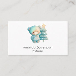 Schattige Beer en kerstboom Visitekaartje