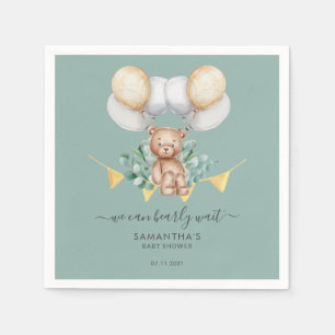Schattige Beer Eucalyptus Baby shower papier Servet