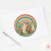 Schattige Beer familie Ronde Sticker (Envelop)