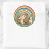 Schattige Beer familie Ronde Sticker (Tas)
