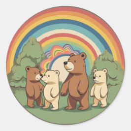 Schattige Beer familie Ronde Sticker