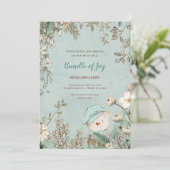  Schattige Beer Foto Botanische Baby Geboorte Aankondiging (Staand voorkant)