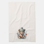Schattige Beer gepersonaliseerd Football Theedoek (Verticaal)